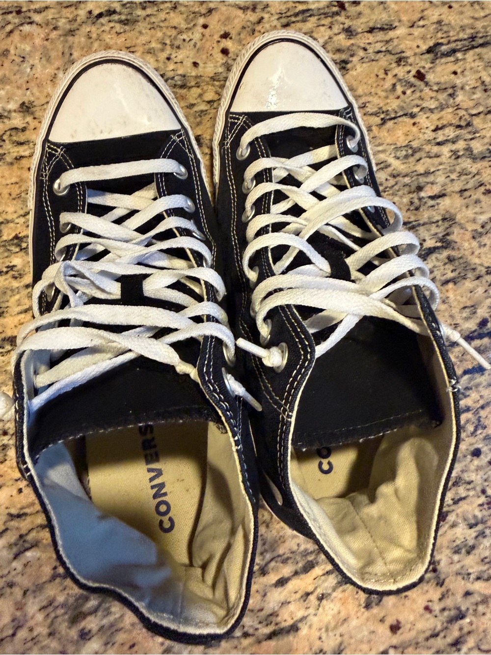Converse Kids Black High-Top Canvas Sneakers with White Laces - Picture 4 of 4
